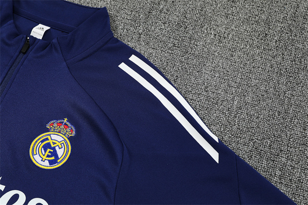 /26 Real Madrid Royal Blue Half Pull Training Suit (Adults&amp;Kids)7