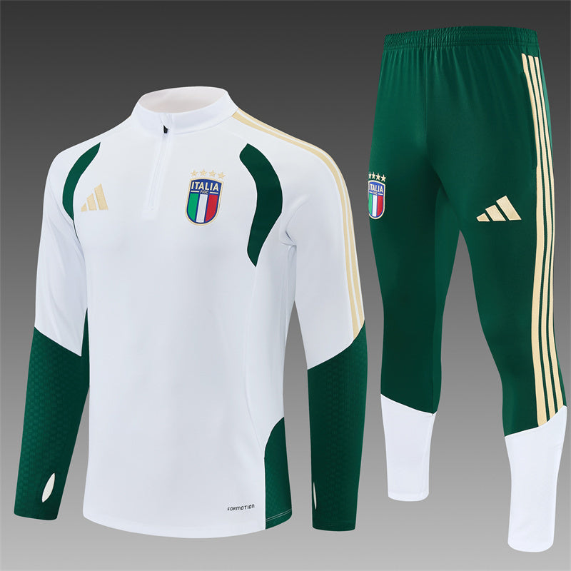 2026/27 Italy White Half Pull Training Suit Yupoo Soccer Jerseys (Adults&amp;Kids)