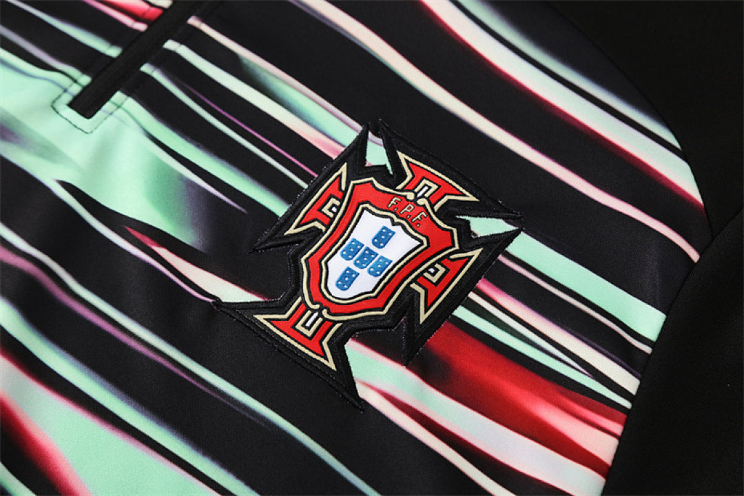 /26 Portugal Green Black Half Pull Training Suit (Adults&amp;Kids)7
