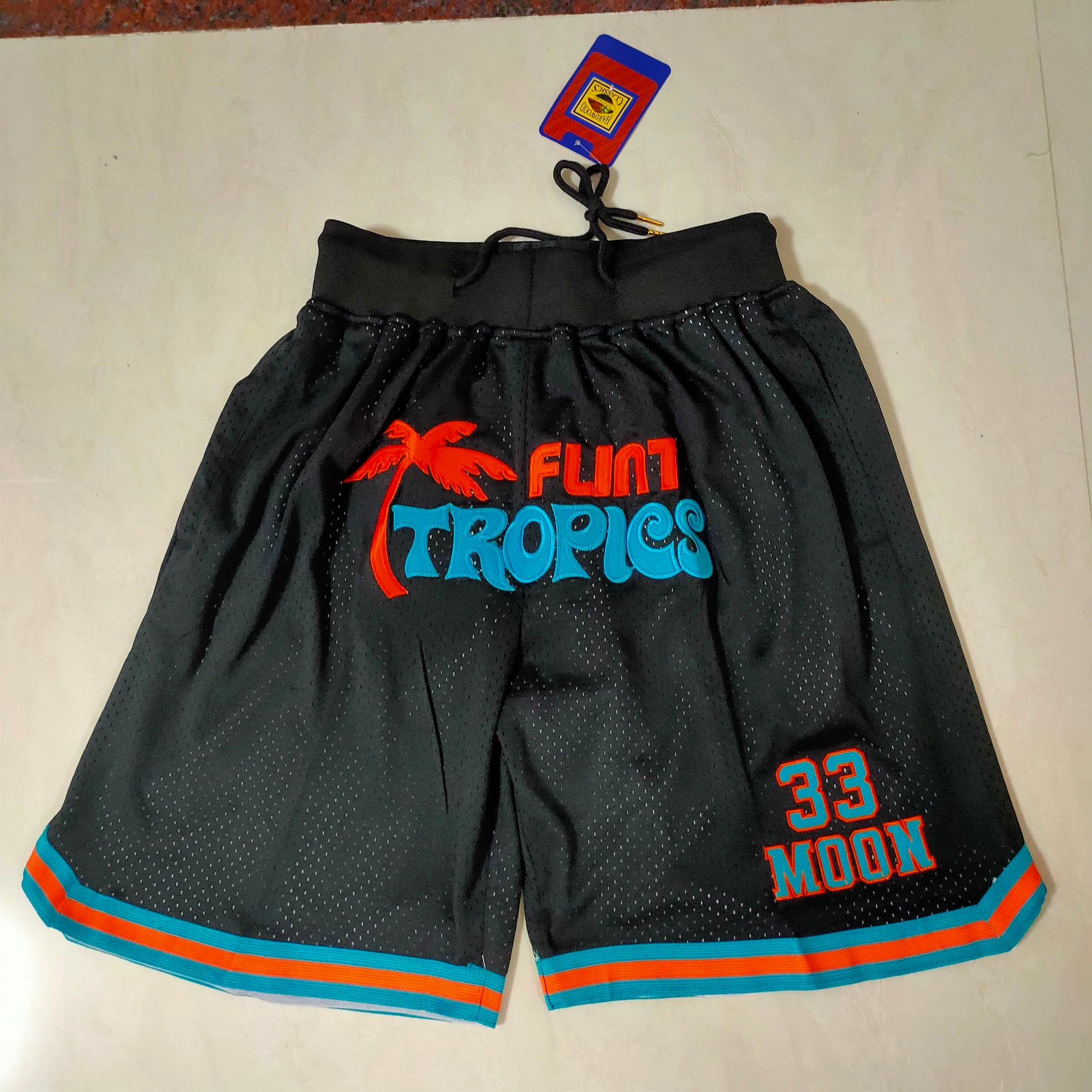 Coconut Tree Black Shorts