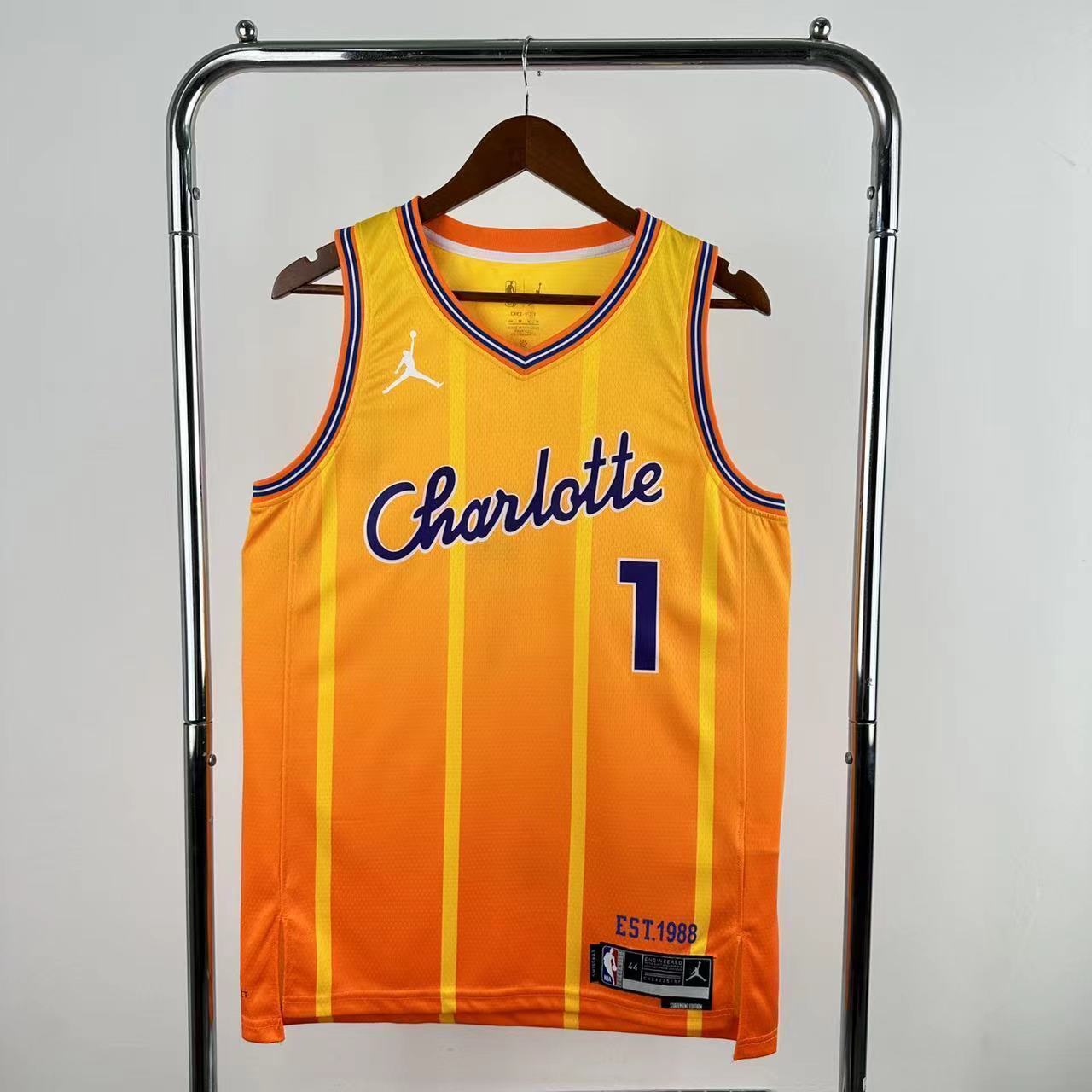 26th Charlotte Hornets City Edition 1 # Ball NBA Jersey S-XXL