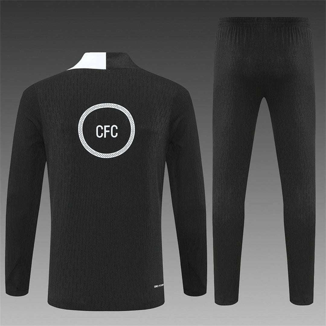 /26 Chelsea Black Half Pull Training Suit (Adults&amp;Kids)7