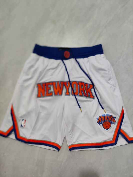 NBA Knicks White Regular Pocket Shorts S-XXL