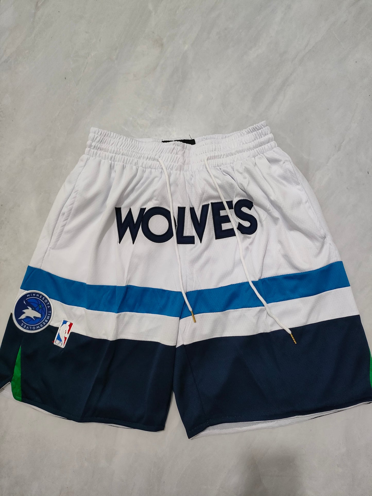 NBA Timberwolves White Regular Pocket Shorts S-XXL