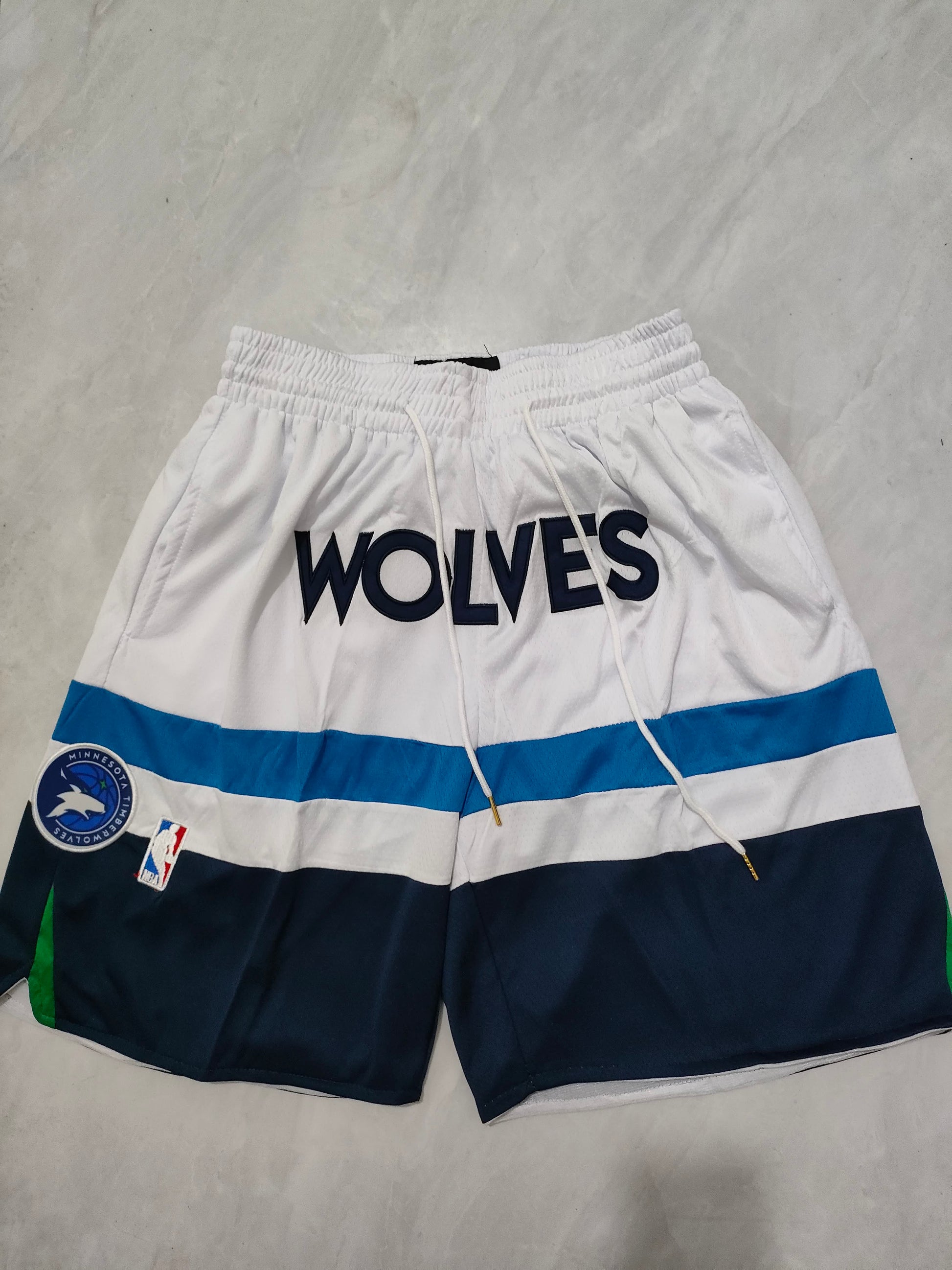 NBA Timberwolves White Regular Pocket Shorts S-XXL