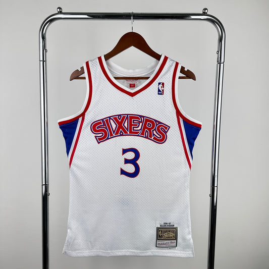 MN Retro Hot Press Shirt SW: 76ers 96-97 Season Rookie Retro White 3 # Iverson