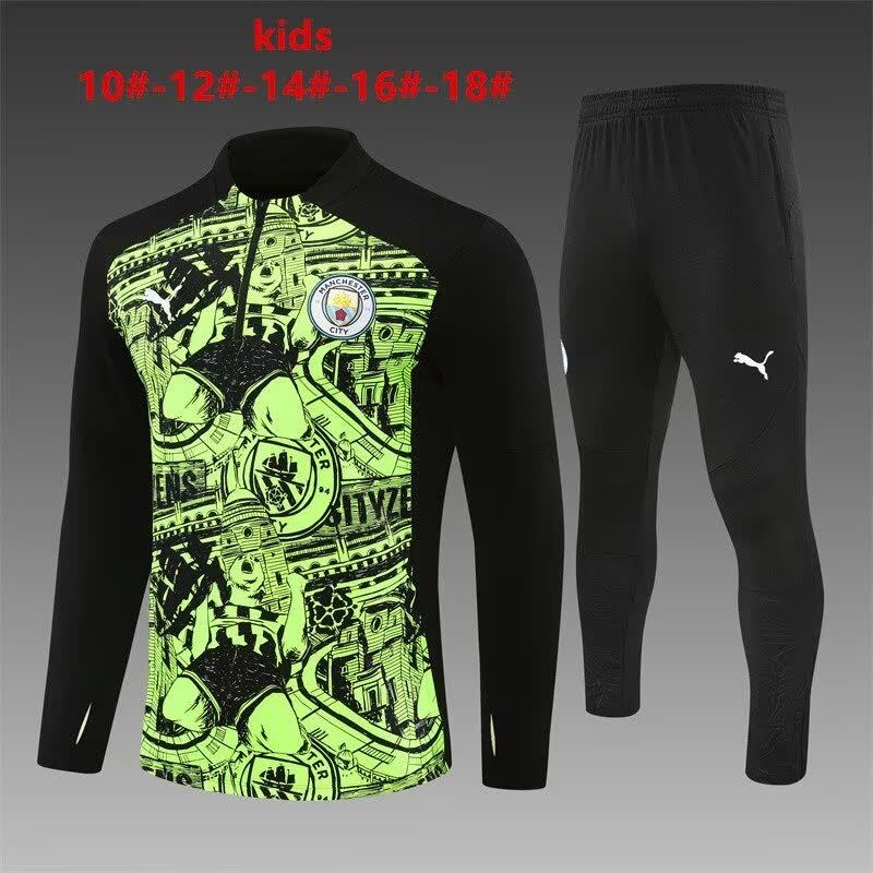 24/25 Kids # Manchester City Fluorescent Green [Camouflage] Size 10-18