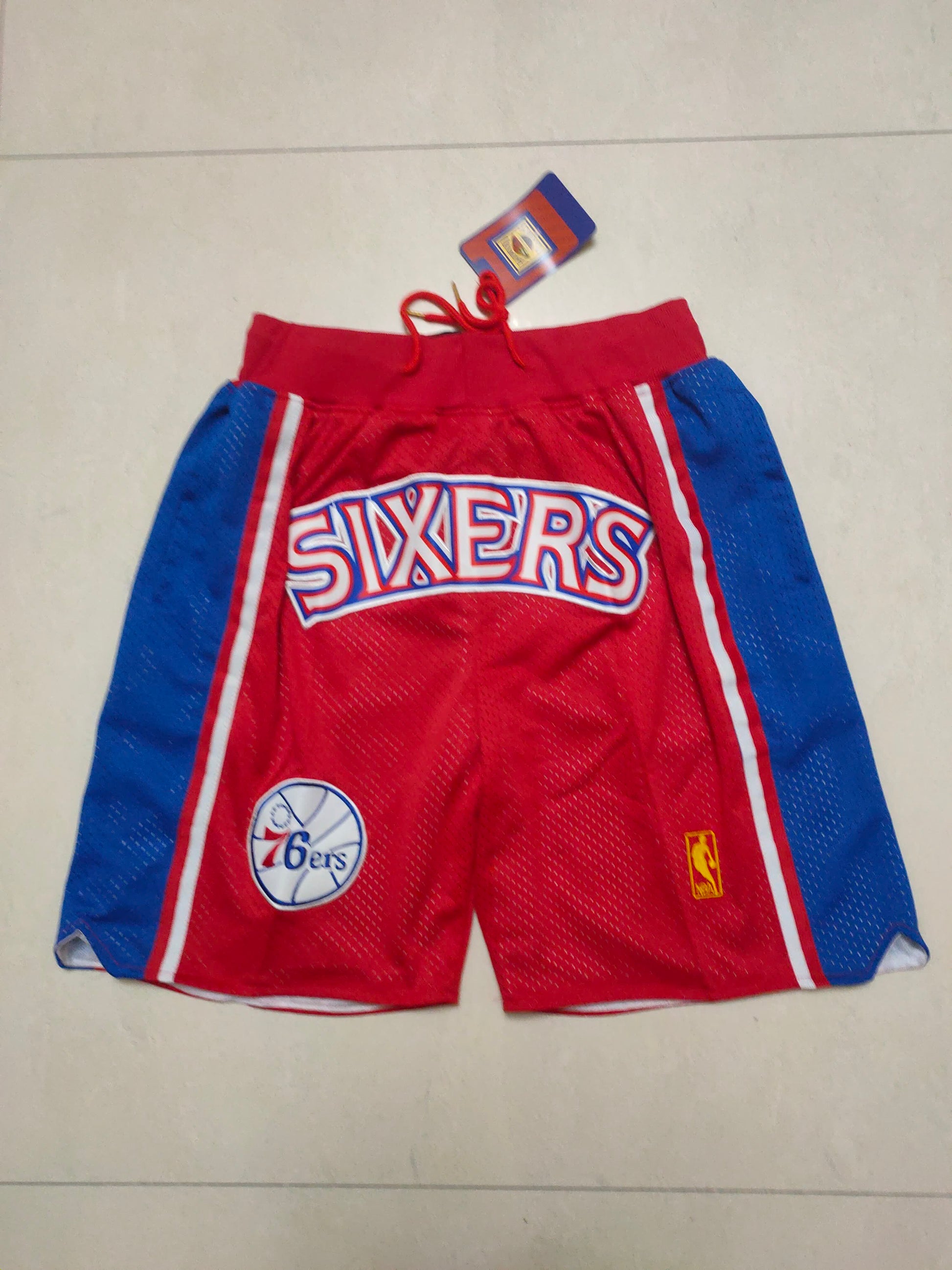 76ers Red Vintage Pocket Shorts