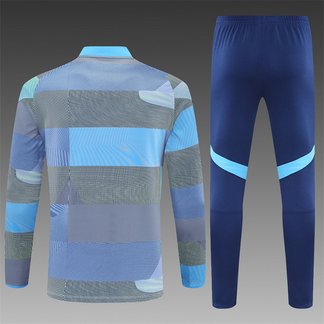 /26 Real Madrid Light Blue Half Pull Training Suit (Adults&amp;Kids)7