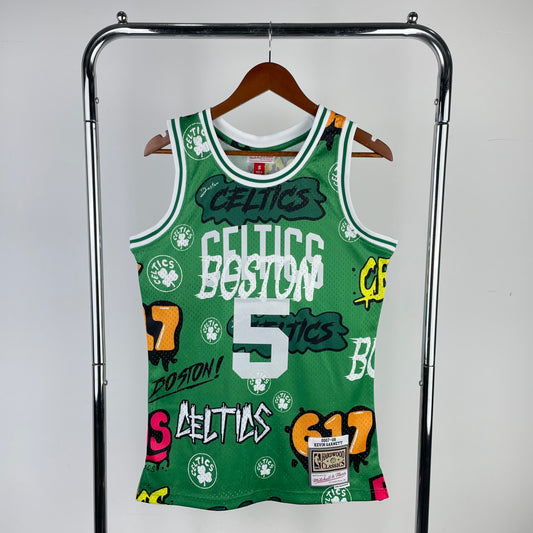 MN Heat Pressed Retro NBA Jersey: SW Celtics 07/08 Camo 5 # Garnett
