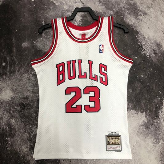 MN hot-pressed vintage jersey: SW Bulls' 98 season white No. 23 Jordan