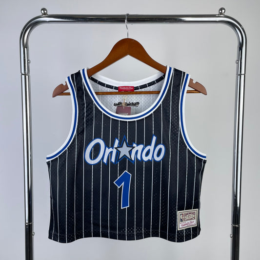 MN Women's Open Navel Vintage Jersey: Magic Black 1 # Hardaway