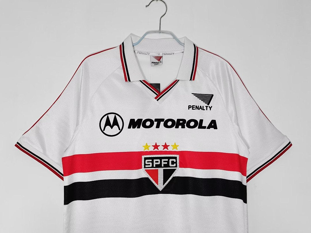 Retro 2000 Sao Paulo Home Collar Football Shirt S-XXL7