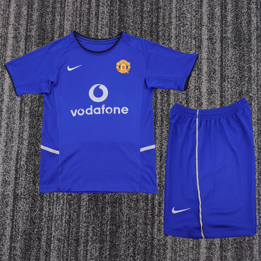 Retro Kids 2002/03 Manchester United Second away football shirt&amp;Size16-28