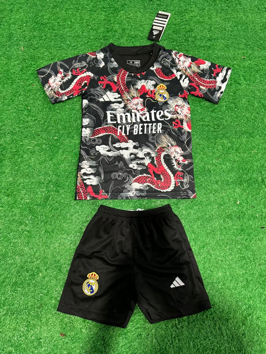 24/25 Kids Real Madrid Dragon Special Black Size 16~28