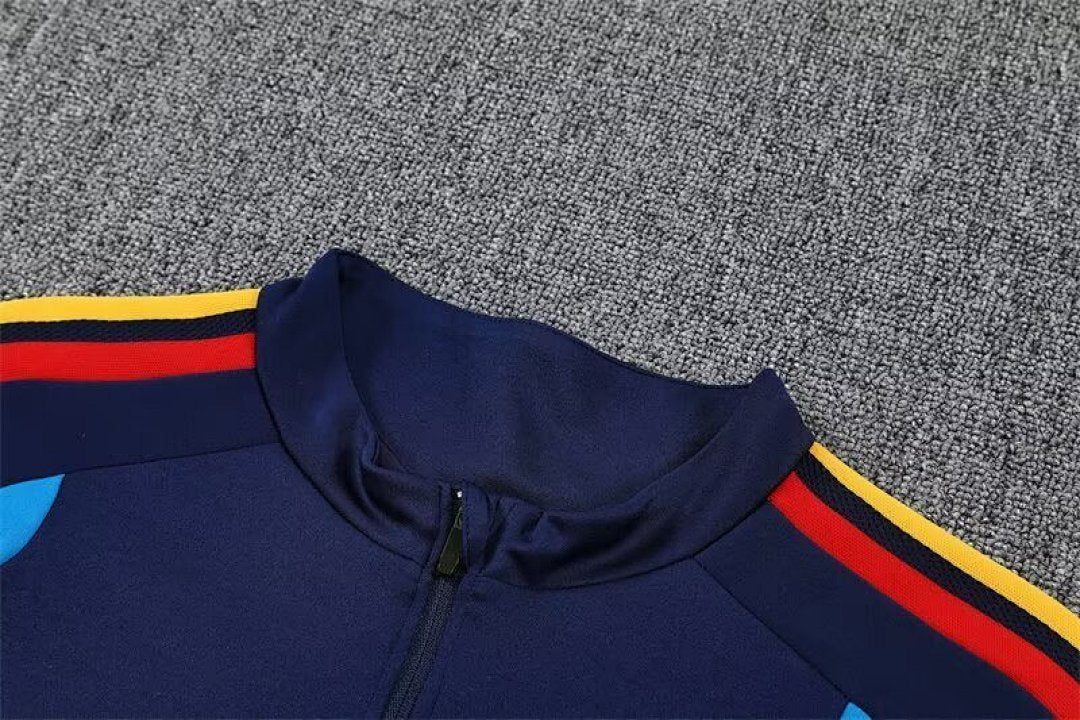 /27 Spain Royal Blue Half Pull Training Suit Yupoo Soccer Jerseys (Adults&amp;Kids)7