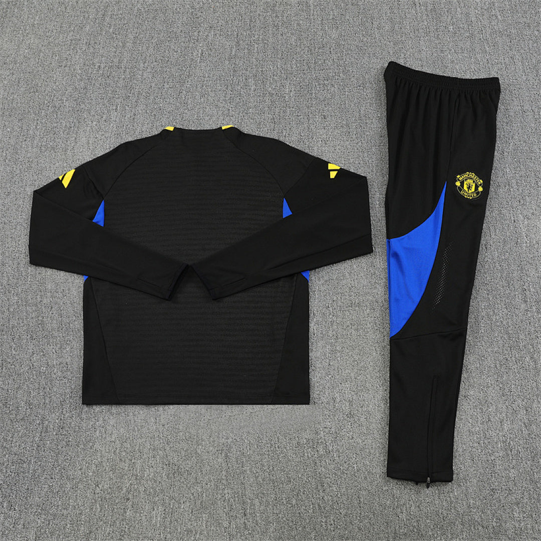 /26 Manchester United Black Half Pull Training Suit (Adults&amp;Kids)7