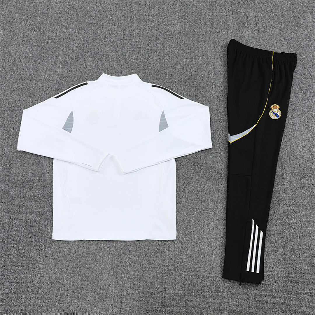 /26 Real Madrid White Half Pull Training Suit (Adults&amp;Kids)7