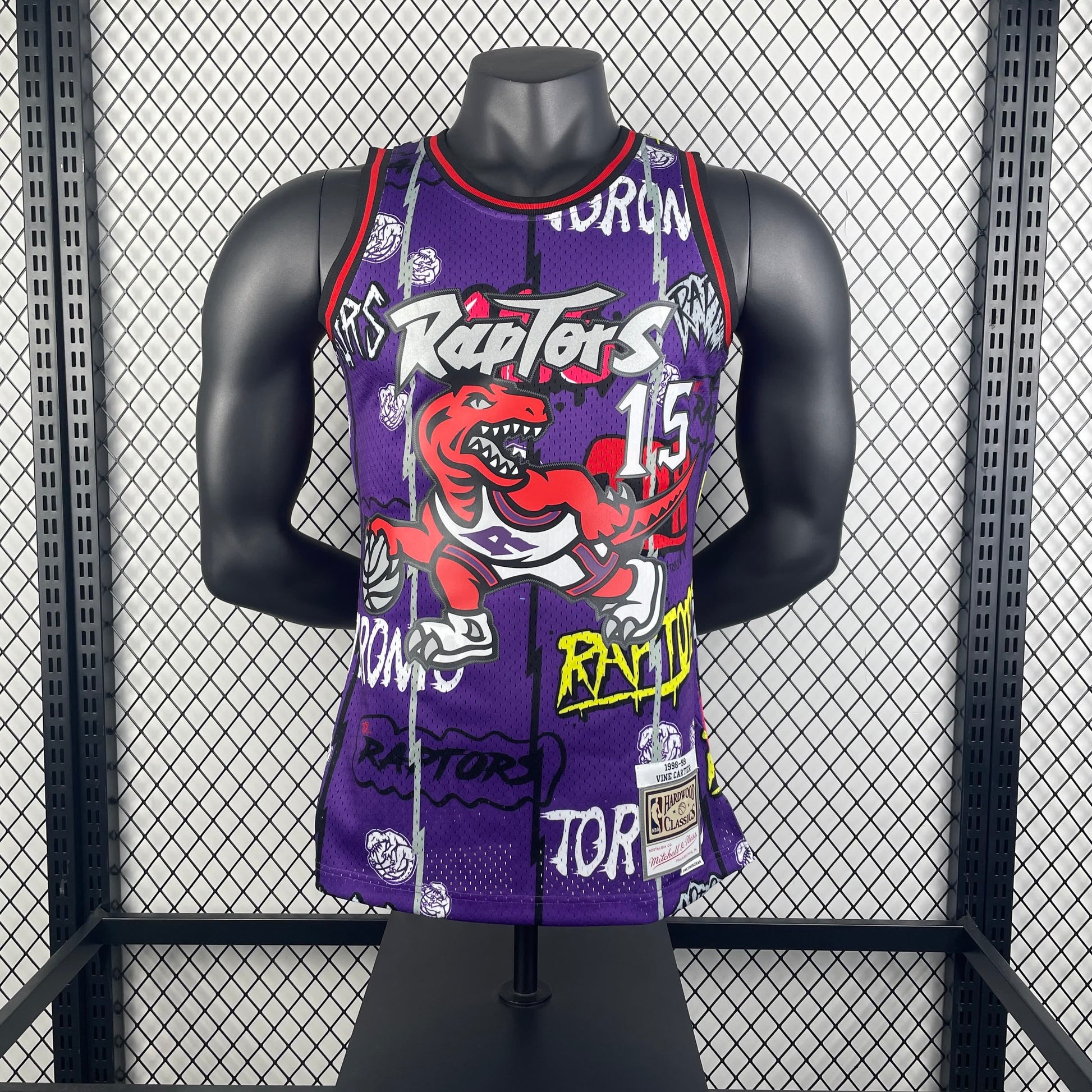 MN Heat Pressed Vintage Jersey: SW Raptors 98/99 Season Graffiti 15 # Carter