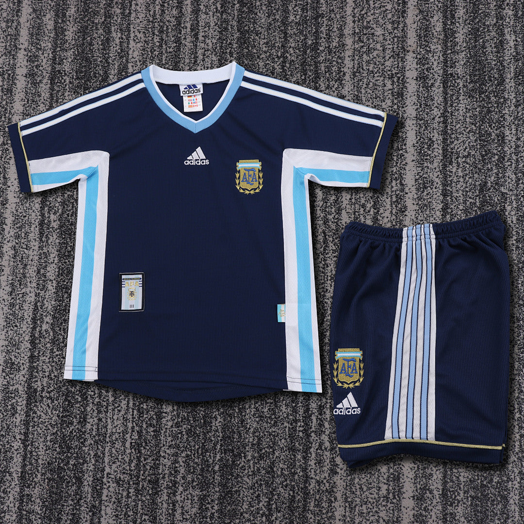 Retro Kids 1998 Argentina away Soccer Jersey&amp;Size16-287