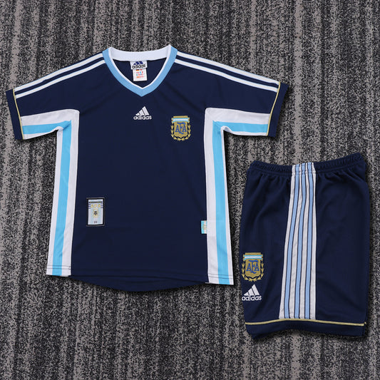 Retro Kids 1998 Argentina away Soccer Jersey&amp;Size16-287