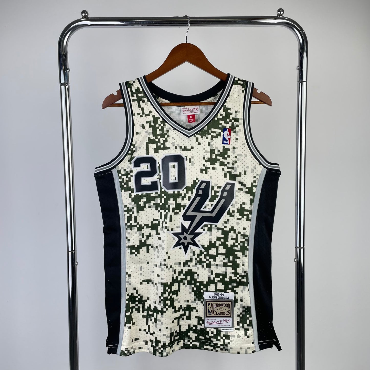 MN Heat Pressed Vintage Jersey: SW Spurs 2013/14 Camo 20 # Ginobili