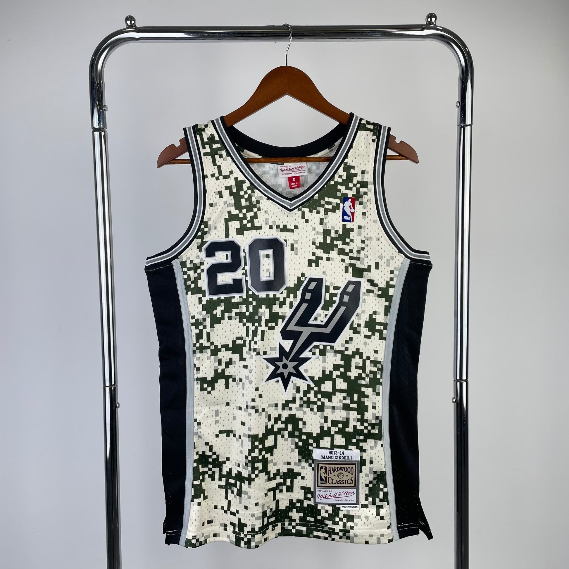 MN Heat Pressed Vintage Jersey: SW Spurs 2013/14 Camo 20 # Ginobili