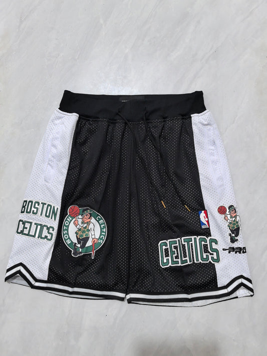 Celtics Black Pocket JUST DON Shorts S-XXL
