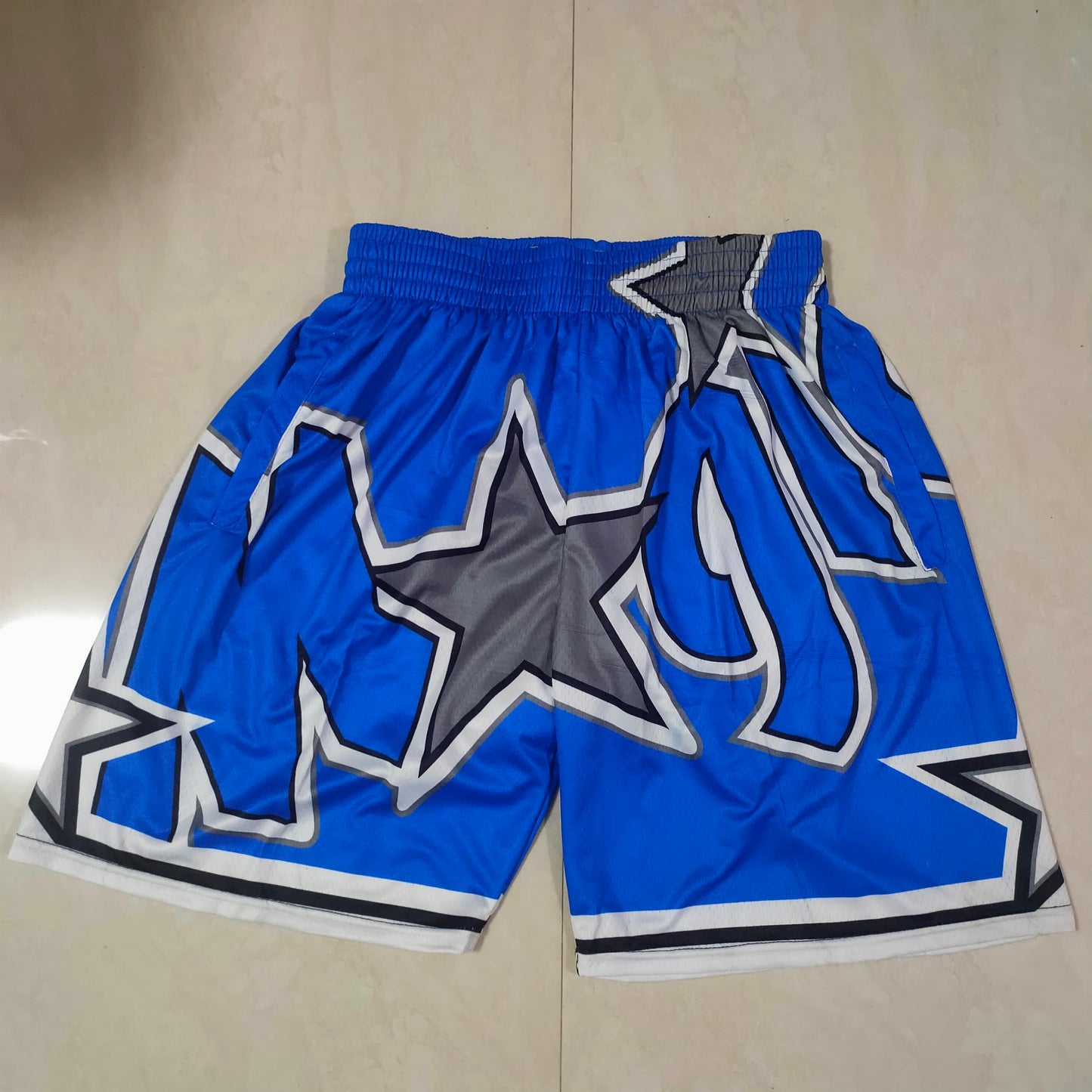 Magic Blue Striped Mitchell&ness Pocket Shorts