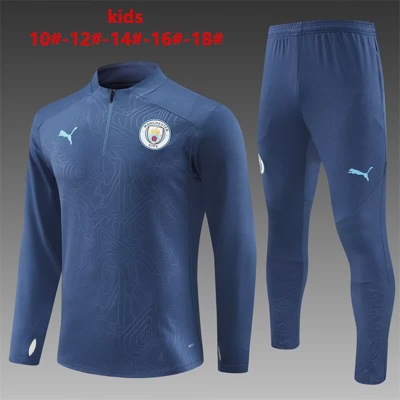 24/25 Kids # Manchester City Royal Blue [Stamped] Size 10-18