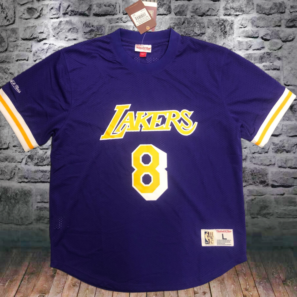Mitchellness Lakers Purple 8 Kobe Retro Mesh Short Sleeve