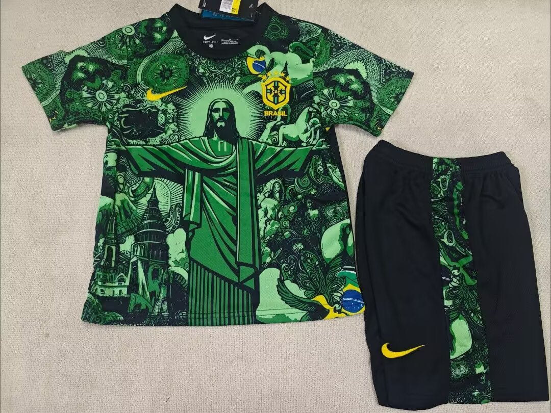 25/26 Kids Brazil Goddess Jesus Edition Green Size16~28