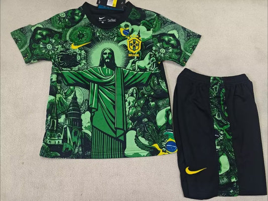 25/26 Kids Brazil Goddess Jesus Edition Green Size16~28