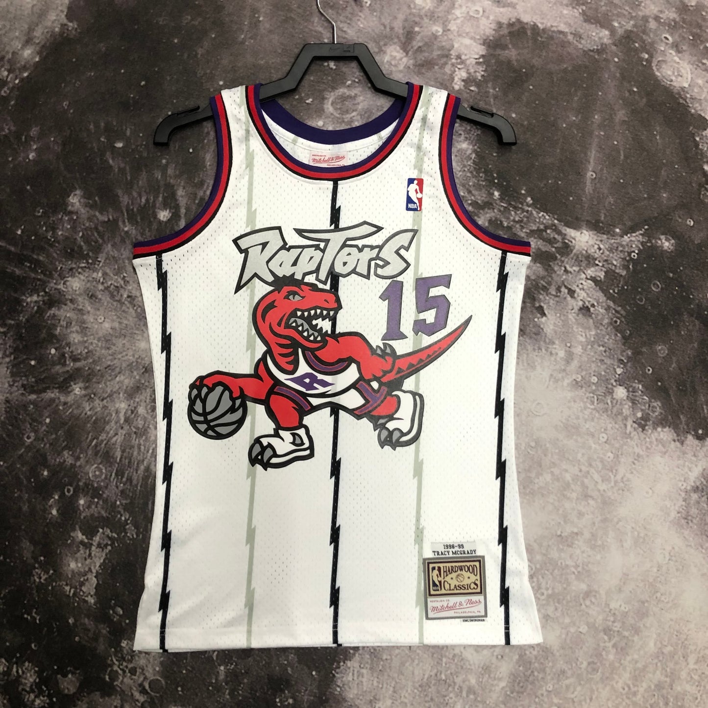 MN hot-pressed vintage jersey: SW Raptors' 99 season white No. 15 Carter