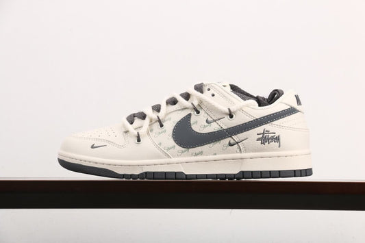 Stussy x Nike Dunk Low Rice White Grey Hook