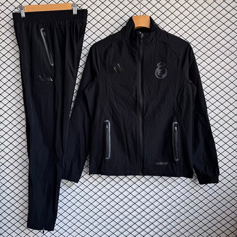 /26 Real Madrid Black Windbreaker Set S-XXL2