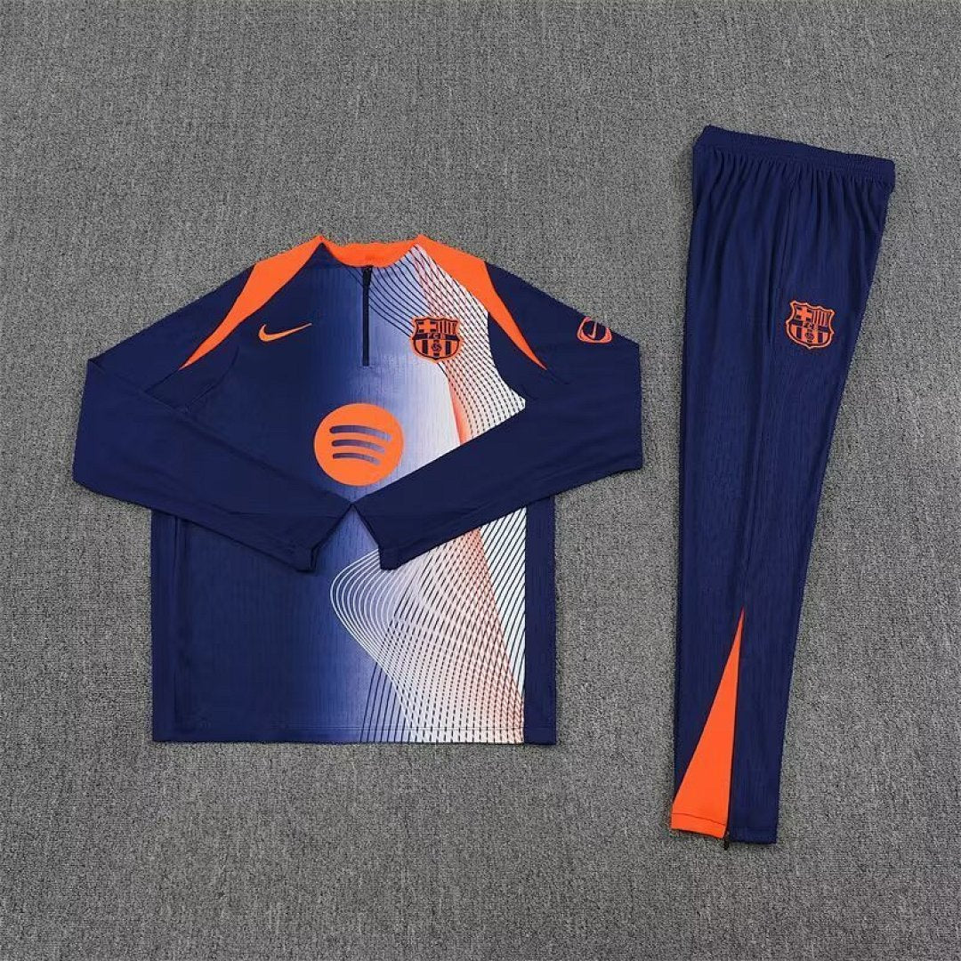 /26 Barcelona Blue Orange Half Pull Training Suit S-XXL8