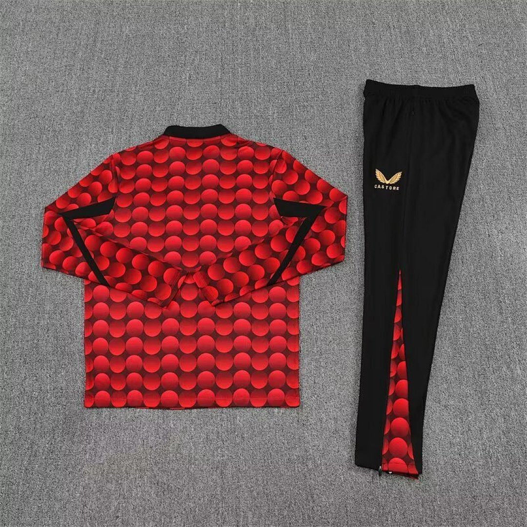 /26 Feyenoord Red Black Half Pull Training Suit S-XXL7