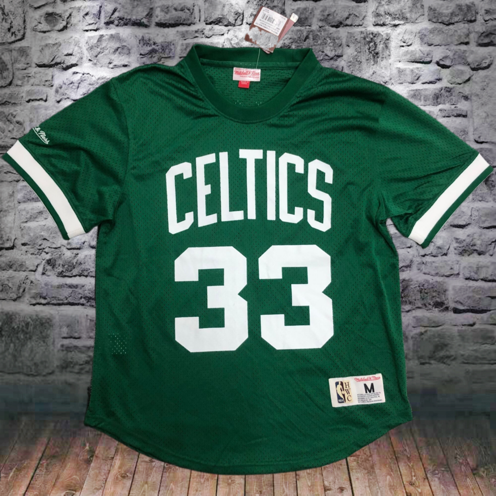 Mitchellness Celtics Green 33 Bird Vintage Mesh Short Sleeve