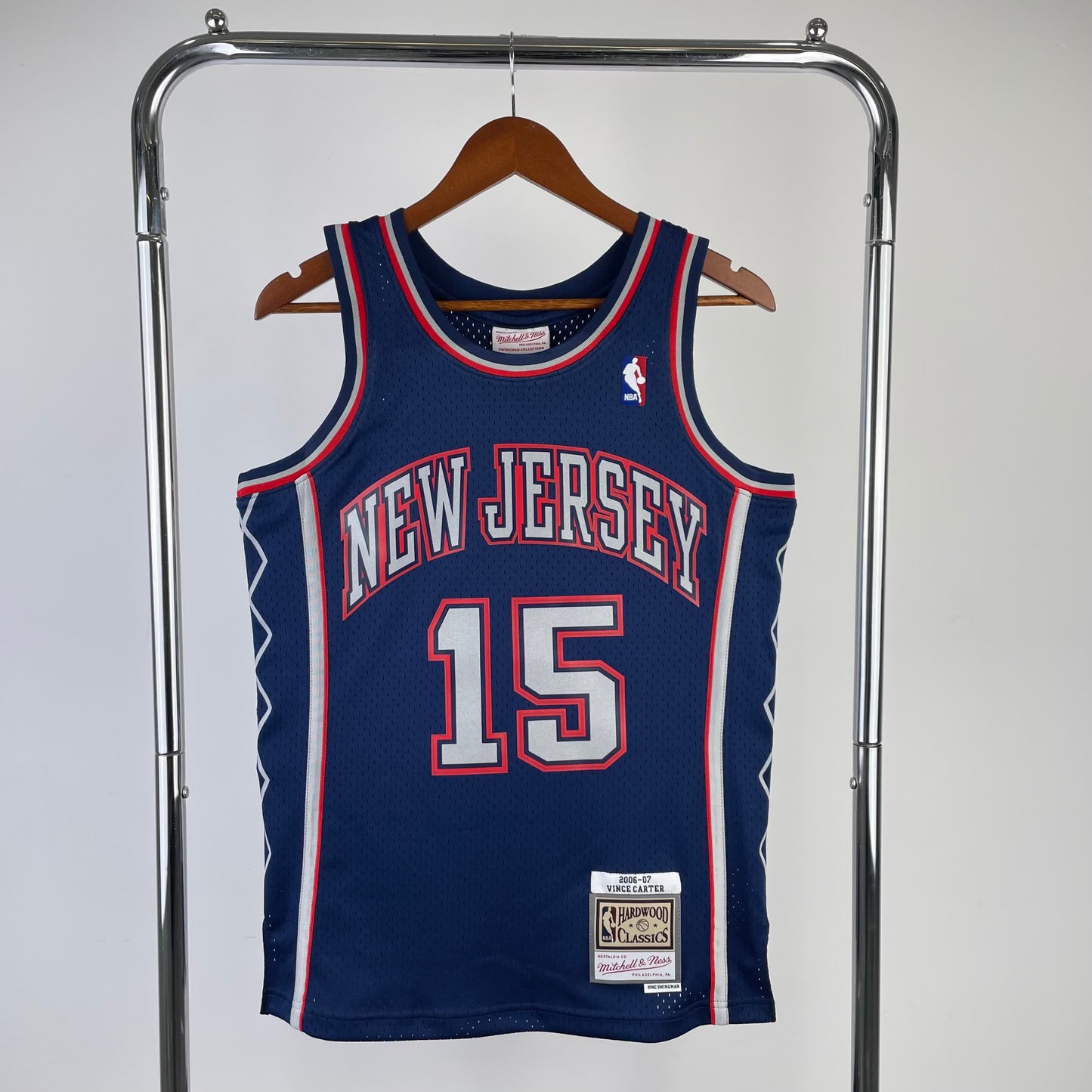 MN Heat Pressed Vintage Jersey: SW Basketball Nets 2006/07 Navy Blue 15 # Carter