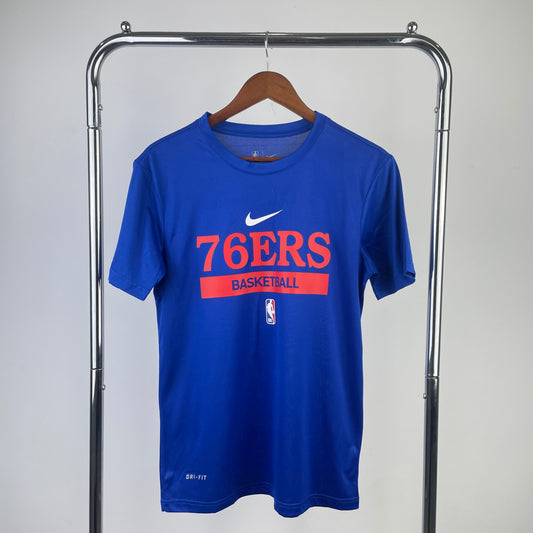 23 Season 76ers Blue Training Quick Dried T-shirt Short Sleeve