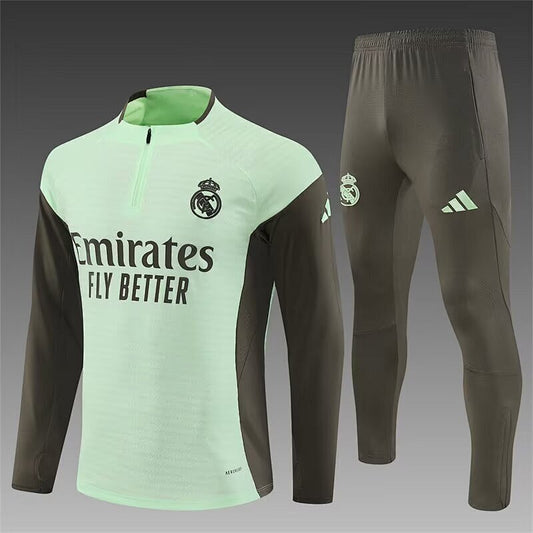 /26 Real Madrid Light Green Half Pull Training Suit S-XXL6