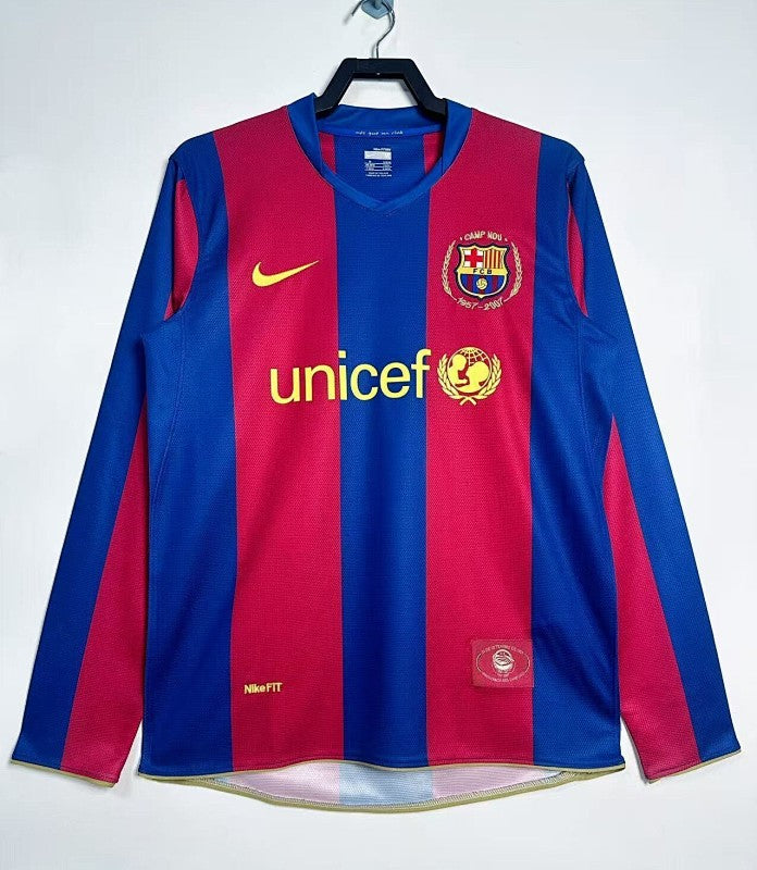Retro 2007/08 Barcelona home long sleeved Yupoo Soccer Jerseys S-XXL6