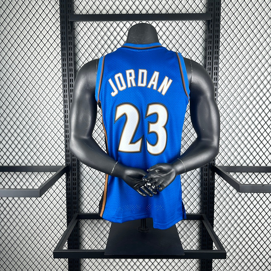 MN retro hot press jersey SW: Wizards 01/02 season blue 23 # Jordan S-XXL6