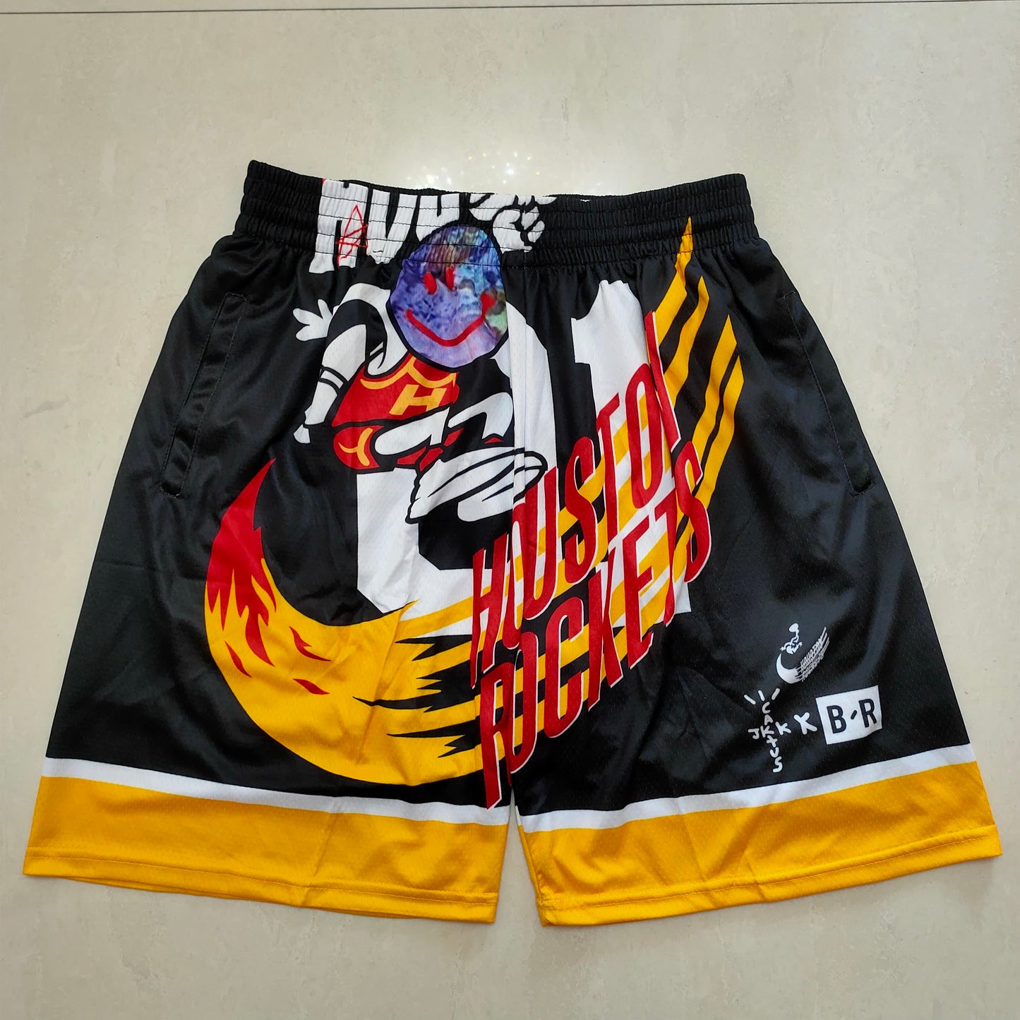 Rockets Mitchell&ness Black Pocket Shorts