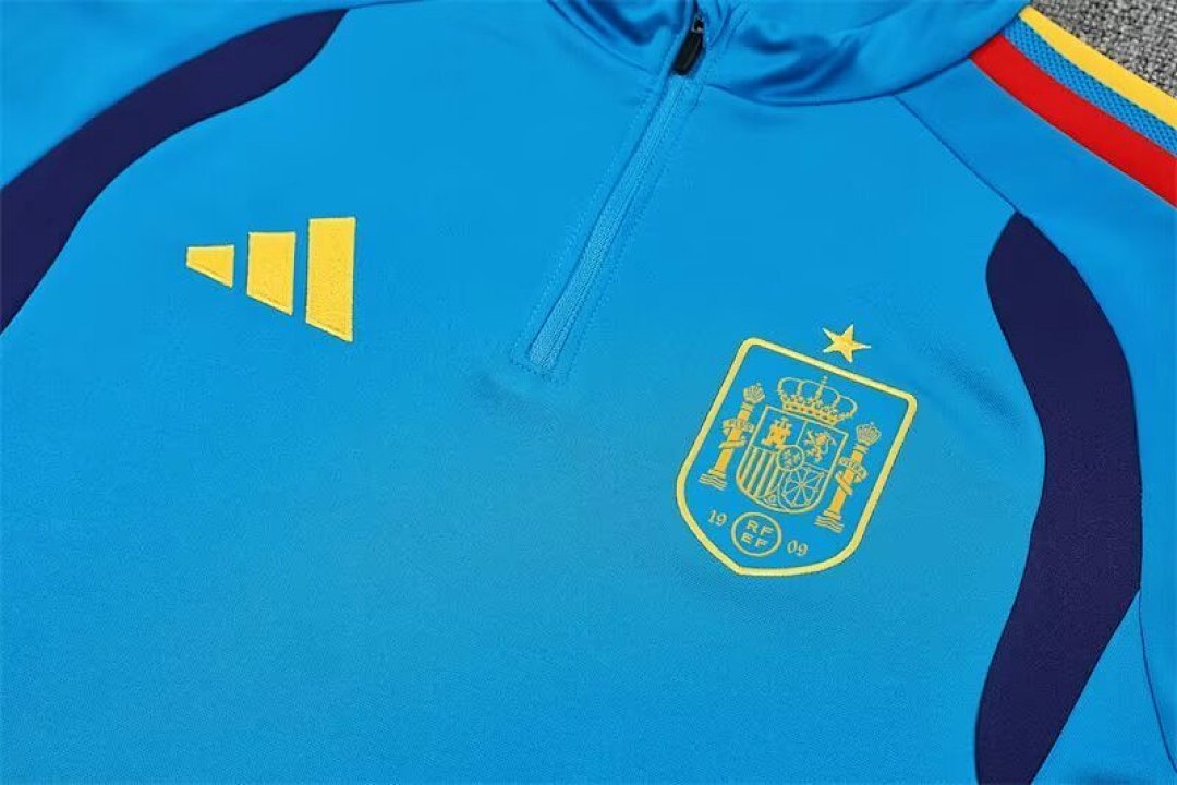 /27 Spain Hu Blue Half Pull Training Suit Yupoo Soccer Jerseys (Adults&amp;Kids)7