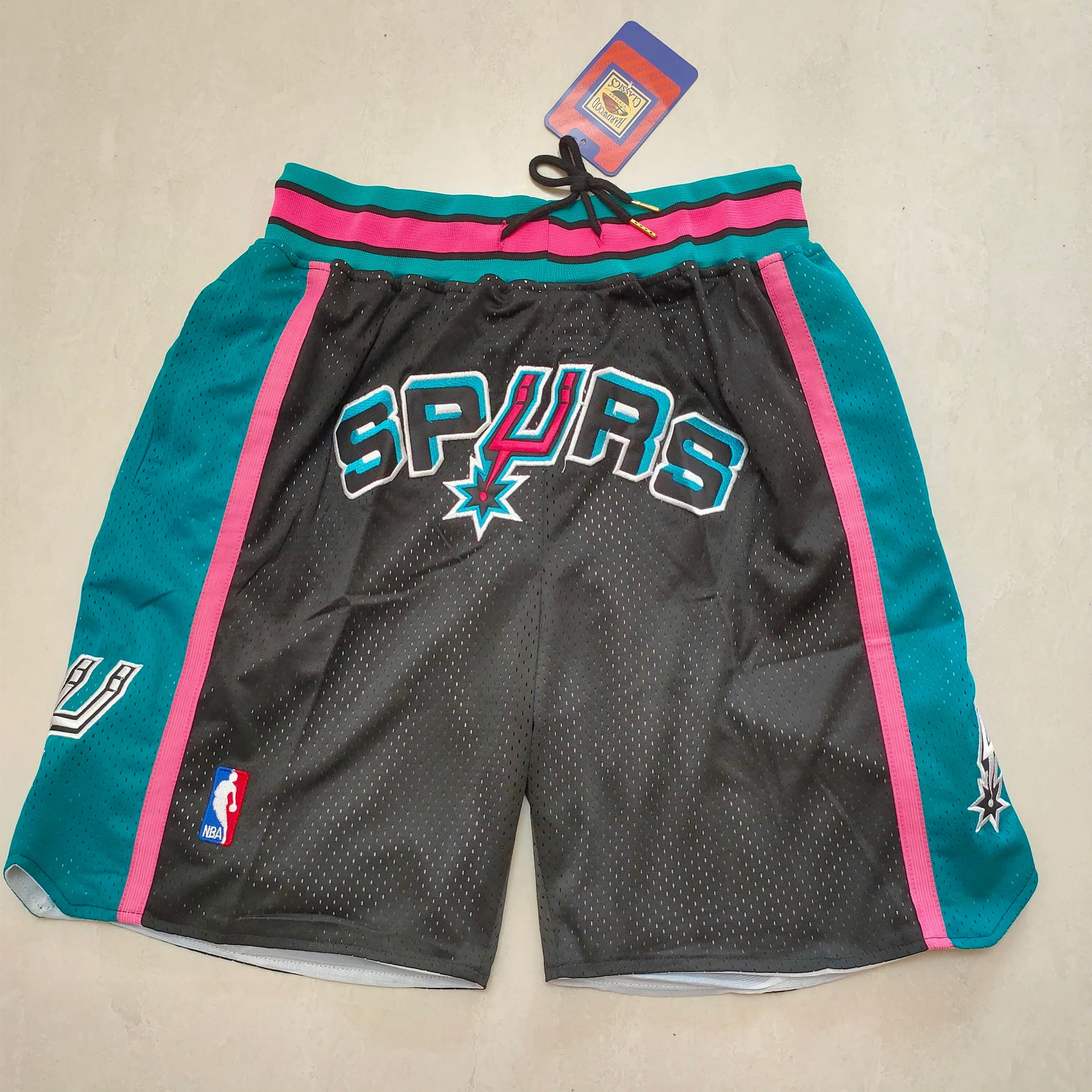 Spurs Black Pocket Shorts