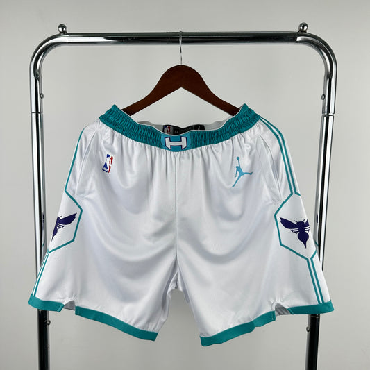 NBA Hornets White Shorts S-XXL