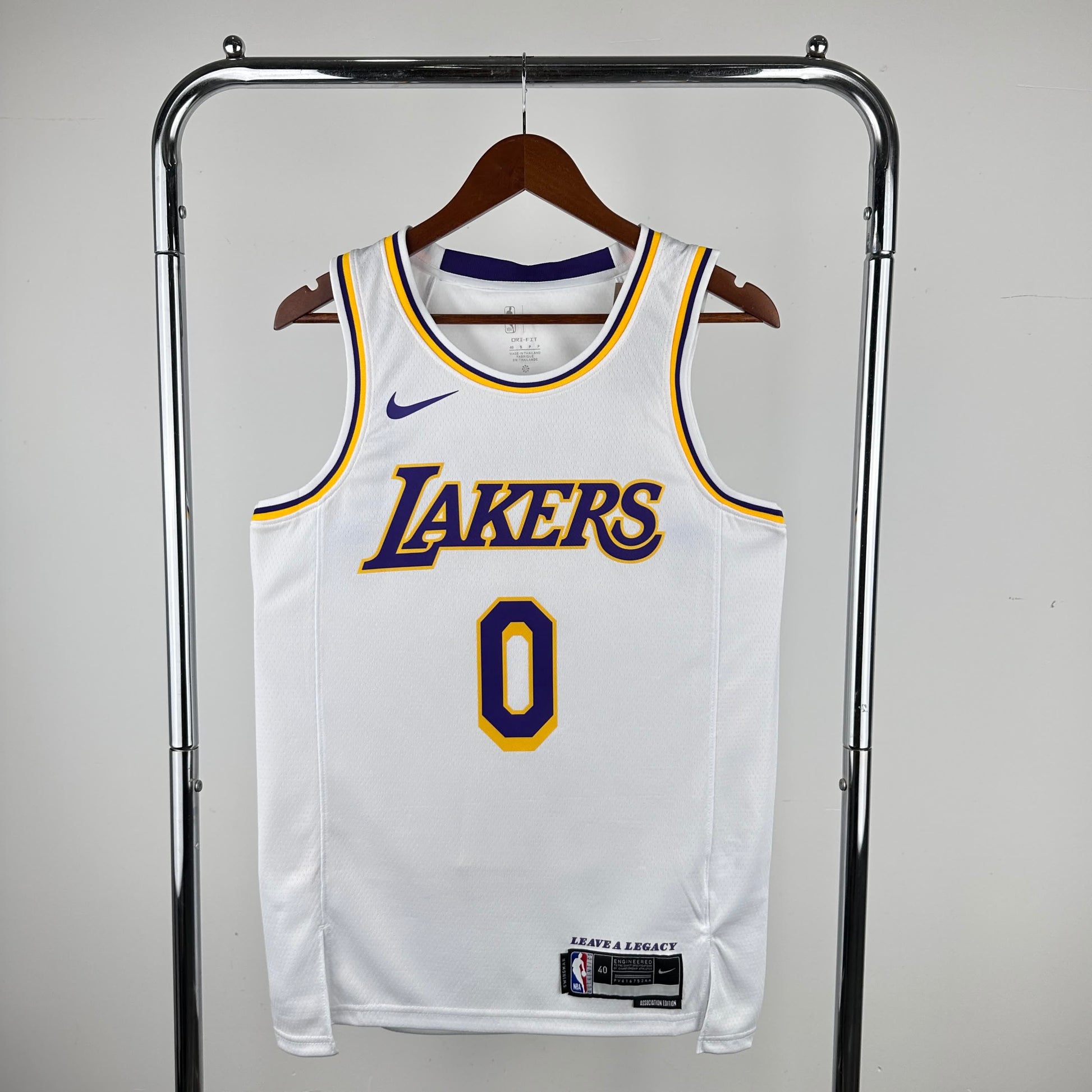 23 season Lakers round neck white No. 0 Westbrook