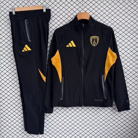 2025/26 PSG Black Windbreaker Set S-XXL
